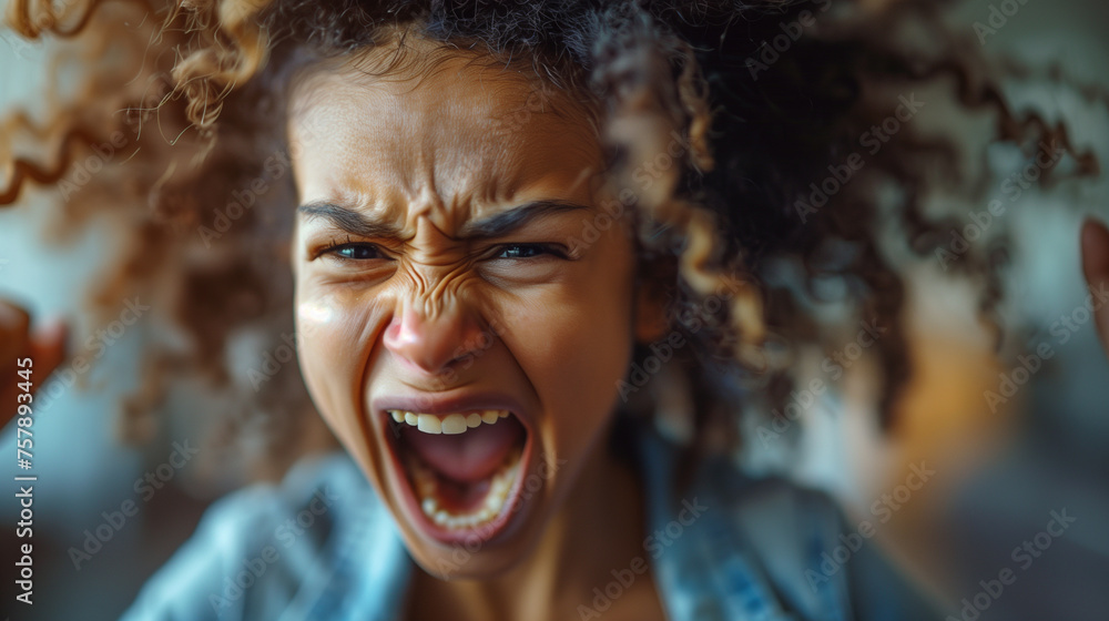 Screaming woman, ai generated Screaming woman, ai generated