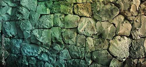 Green Stone Wall A Sustainable Building Material for Eco-Friendly Construction Generative AI