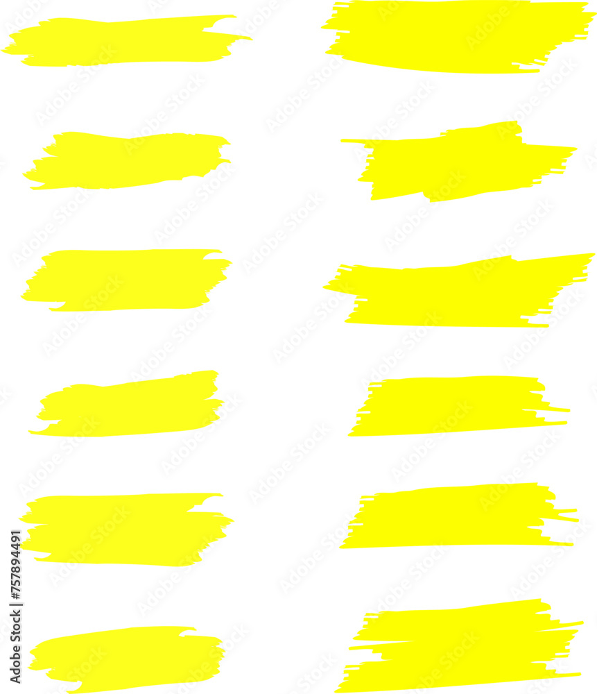 Highlighter line yellow marker strokes lines vector. Yellow watercolor hand drawn highlight set. Marker pen highlight strokes. Highlighter line yellow marker strokes lines vector. Yellow watercolor hand drawn highlight set. Marker pen highlight strokes.