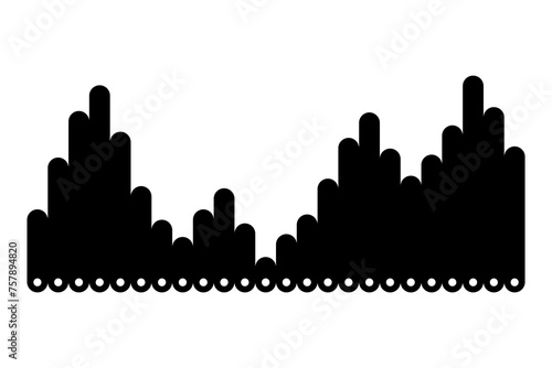 Sound wave. Audio digital equalizer technology, musical pulse vector Illustration. Voice line waveform or volume level symbol. Curve radio wave
