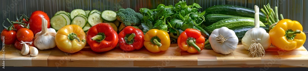 Fresh Produce A Colorful Display of Peppers and Broccoli Generative AI Fresh Produce A Colorful Display of Peppers and Broccoli Generative AI