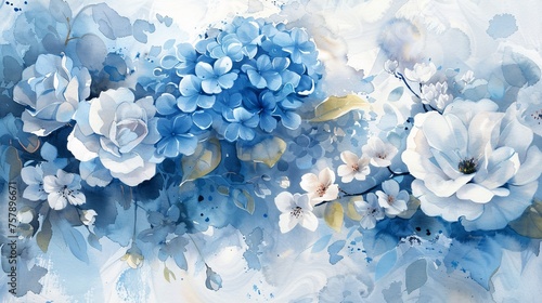 Flower Power A Blue and White Bouquet for the Month of May Generative AI