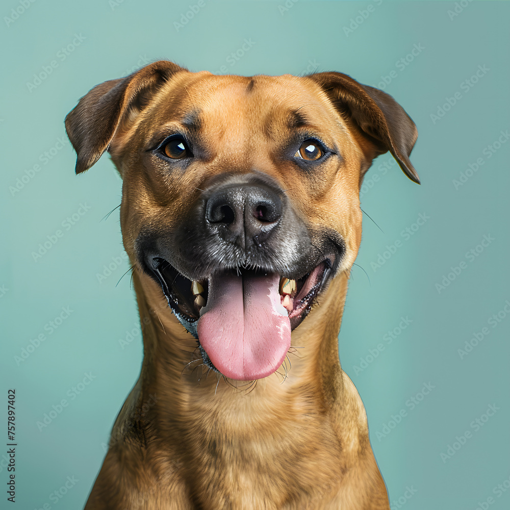 Portrait of a Dog Looking Towards the Camera with Tongue Out generative ai Portrait of a Dog Looking Towards the Camera with Tongue Out generative ai