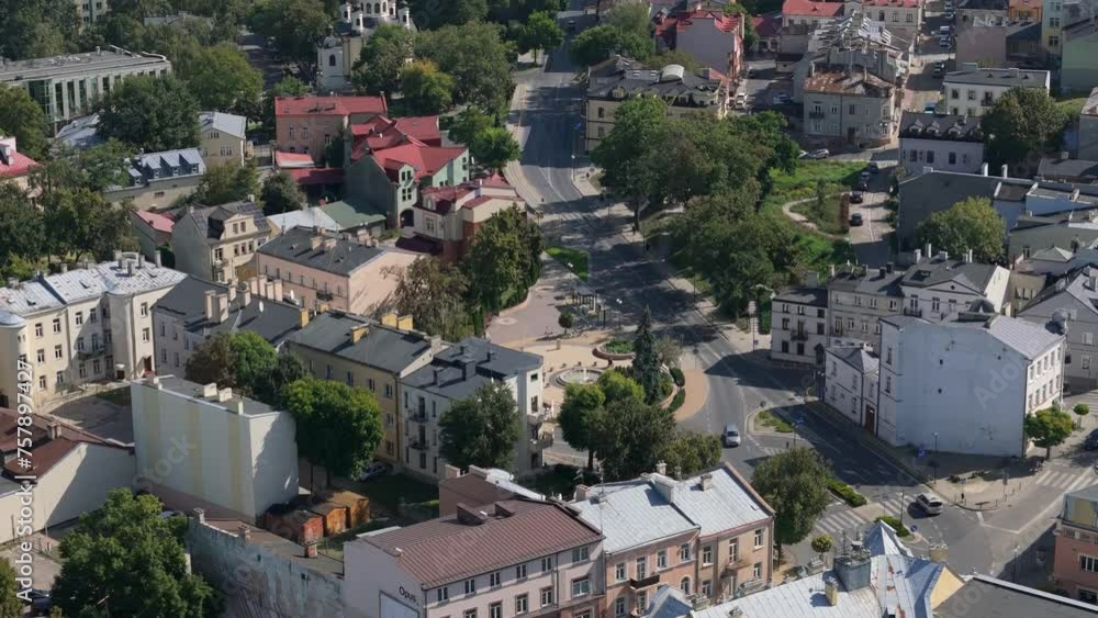 Beautiful Fountain Square Chelm Aerial View Poland Beautiful Fountain Square Chelm Aerial View Poland