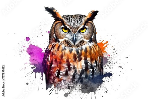 background owl abstract white paint
