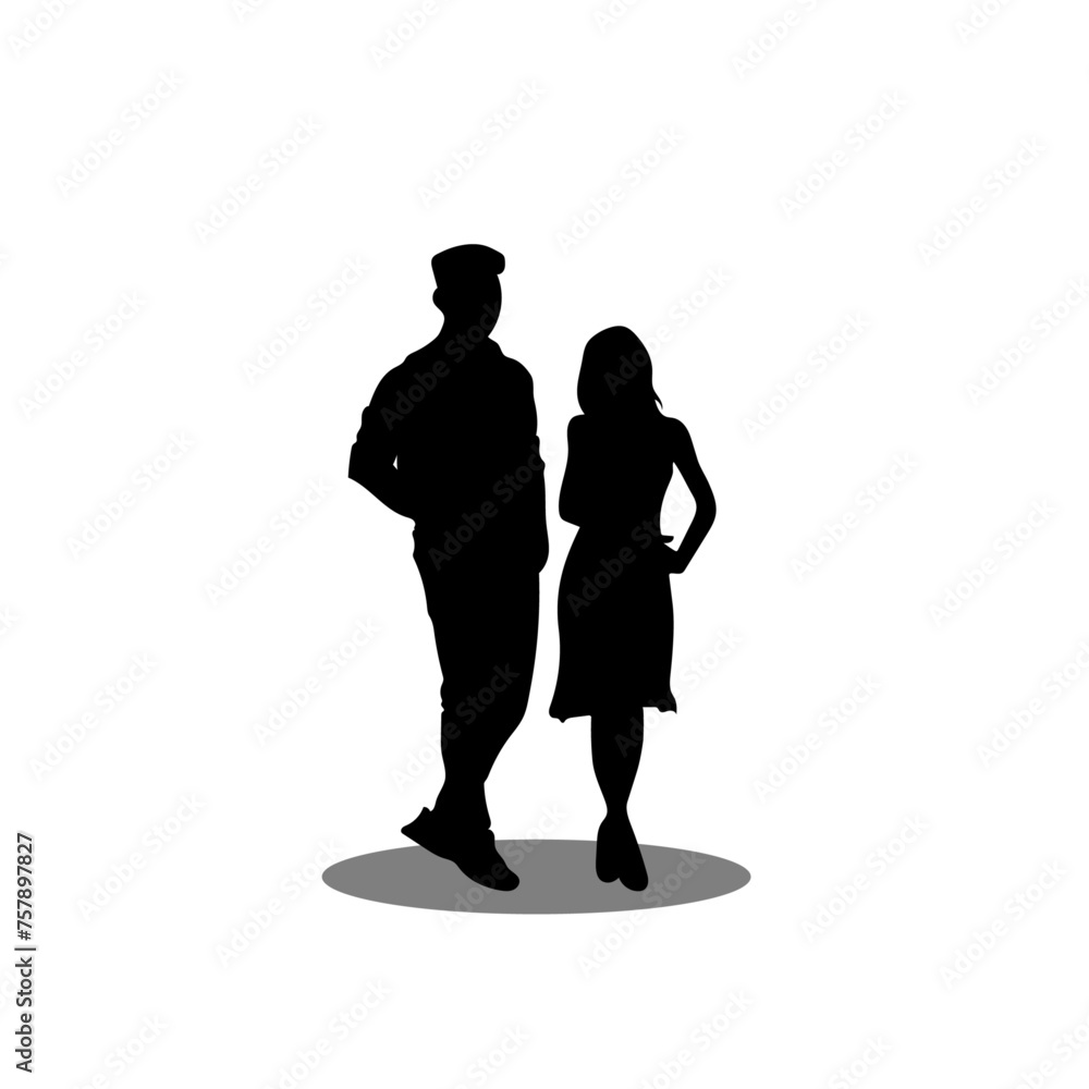 Couple silhouette illustration Couple silhouette illustration