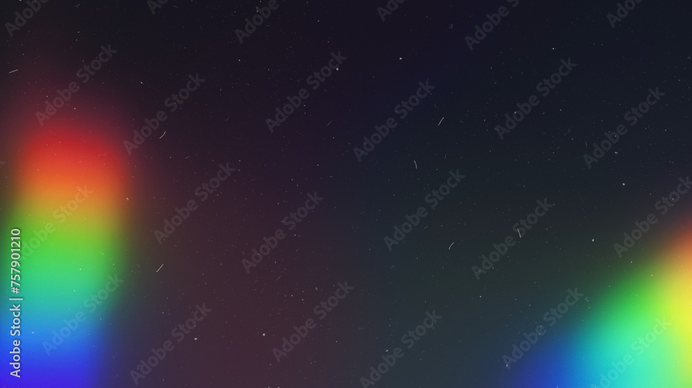 Vibrant Colored Dusted Holographic Rainbow Flares: Perfect for Creative Design and Art Projects. Spectacular Spectrum of Light.