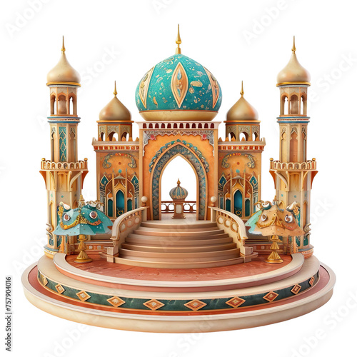A circle stage Persian Palace Parade themed Isolated on transparent background. photo