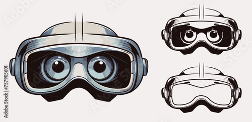 virtual reality (VR) headset goggles vector illustration, Generative Ai