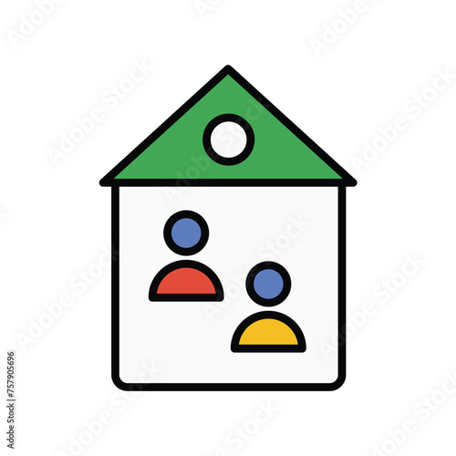 roommate icon with white background vector stock illustration
