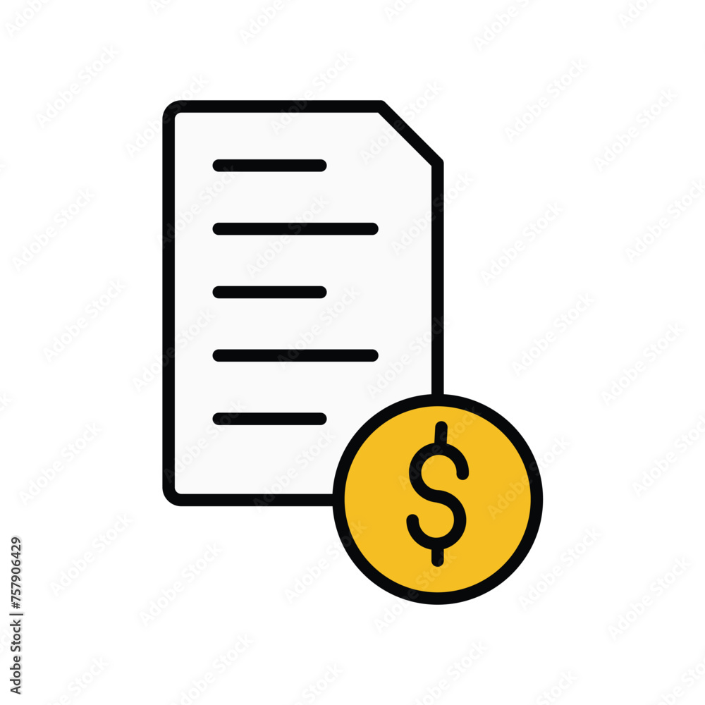 bill icon with white background vector stock illustration bill icon with white background vector stock illustration