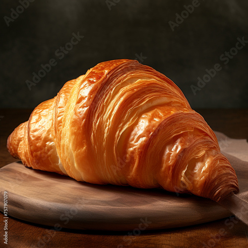fresh croissant on a table created with Generative Ai
