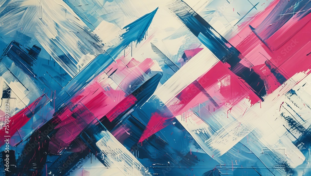 Abstract graffiti arrows in dynamic, energetic strokes, with bold colors like blue and pink, symbolizing the forward movement of digital marketing. 