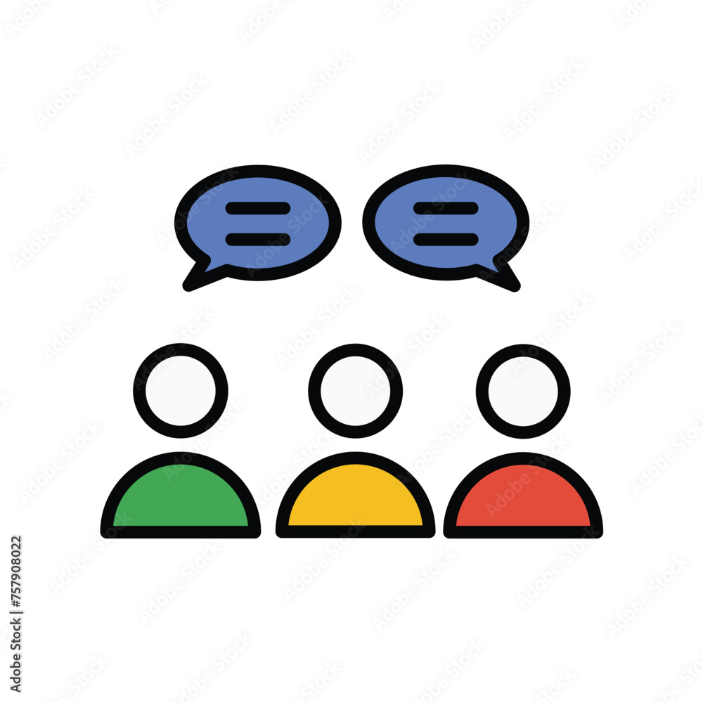 discussion icon with white background vector stock illustration discussion icon with white background vector stock illustration