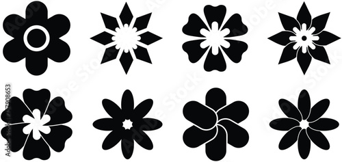 Flower icons set isolated on white background. Flower simple icon.