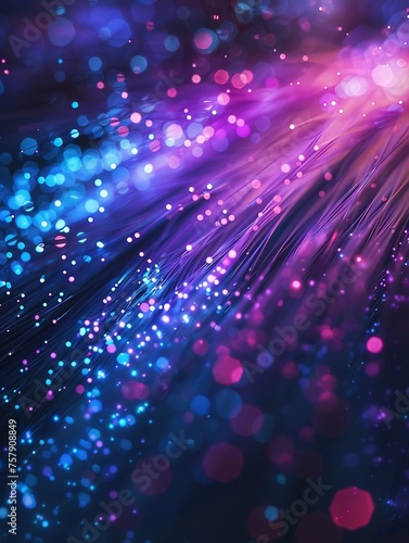 Techno Network: Neon Waves and Bokeh Lights,Futuristic Data Flux: Neon Wave Dynamics © ChickyKai