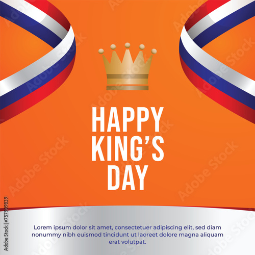 King's Day vector template good for celebratiob usage. amsterdam king's day. Flat king crown design. vector eps 10.