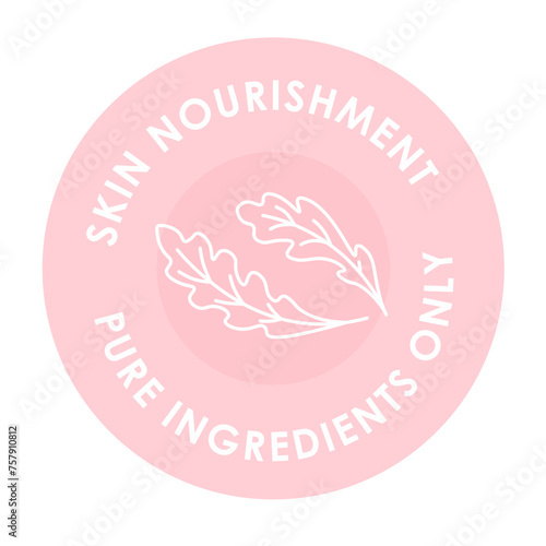 Skin nourishment pure ingredients only logotype