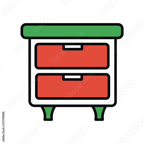 nightstand icon with white background vector stock illustration
