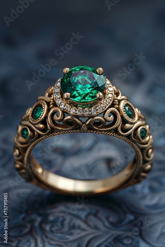 Vintage ring with green stones