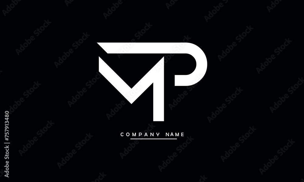 MP, PM, M, P Abstract Letters Logo Monogram MP, PM, M, P Abstract Letters Logo Monogram