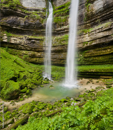 Canvastavla Wasserfall, Cirque de la Consolation, Doubs, Frankreich
