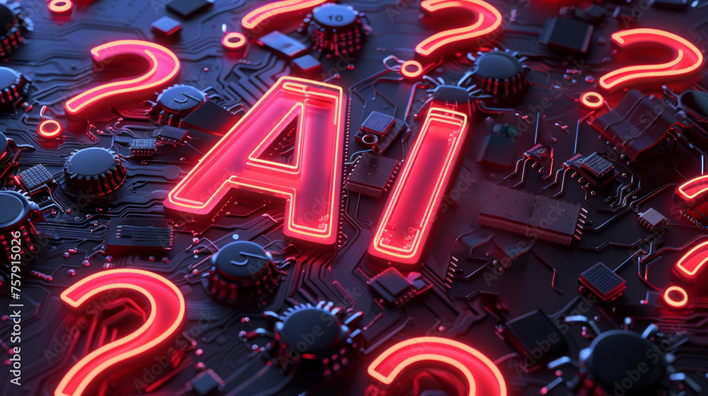 Fototapeta premium AI Technology and Regulation Concept Visualization. First major act to regulate AI passed by European lawmakers