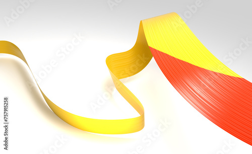 3d Flag Of Bhutan 3d Shiny Waving Bhutan Ribbon Flag On White Background 3d Illustration photo