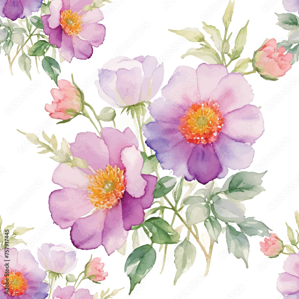 watercolor flower seamless pattern 