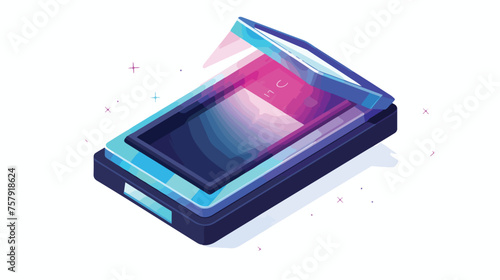 Isometric scanner on a background flat vector  photo