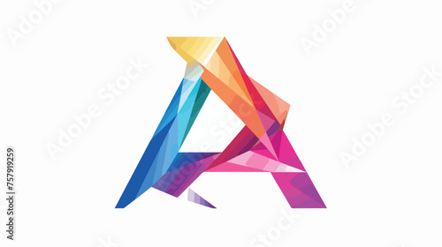 Letter A transparent overlay colorful style logo 