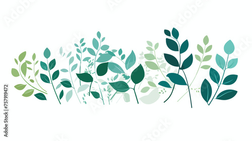 Line art leaf and organic Shape on White Background