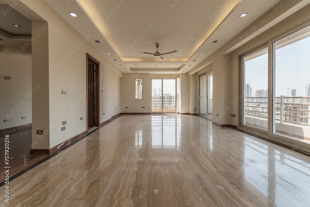 A large open room with wooden floors and a lot of windows A large open room with wooden floors and a lot of windows
