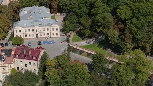 Beautiful Hill Stairs Basilica Chelm Aerial View Poland photo