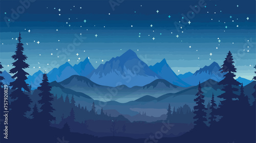 Mountain forest background landscape scenery illustrate