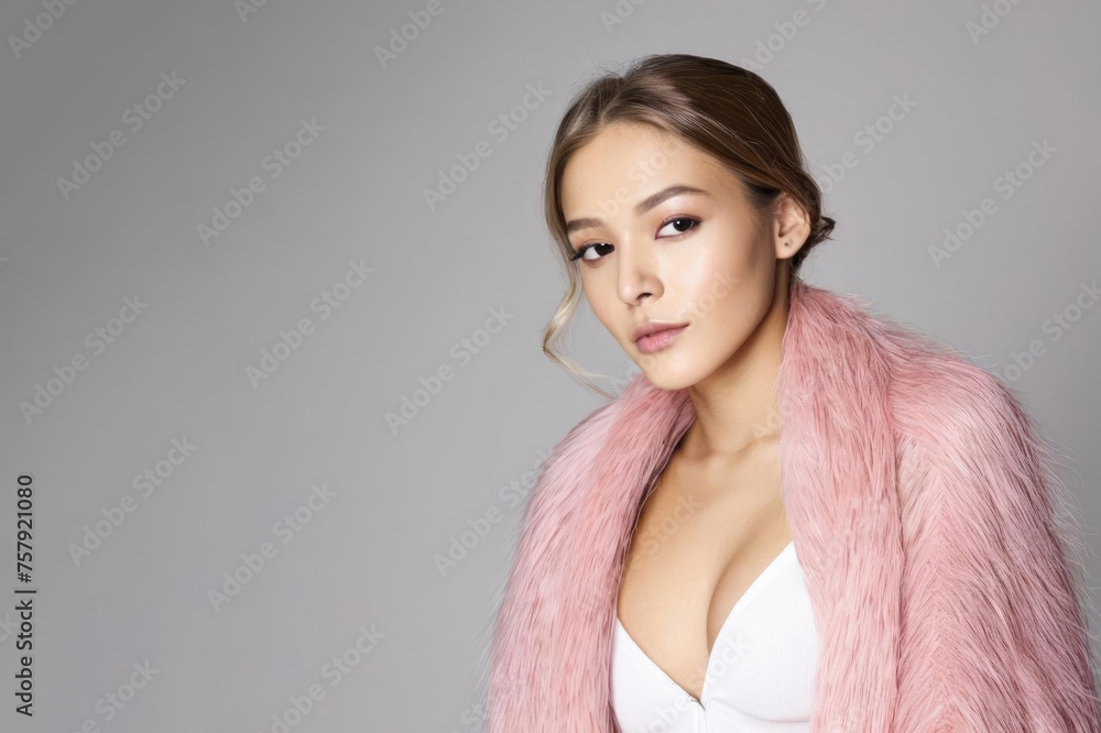 Beautiful Young Blond Woman with Perfect Skin. Facial treatment. Cosmetology, beauty and spa concept. Isolated on background Beautiful Young Blond Woman with Perfect Skin. Facial treatment. Cosmetology, beauty and spa concept. Isolated on background