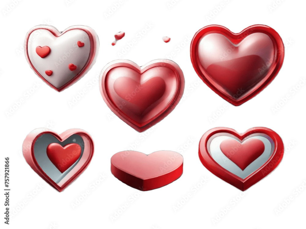 Elegant Valentine's Day hearts pattern with transparent background