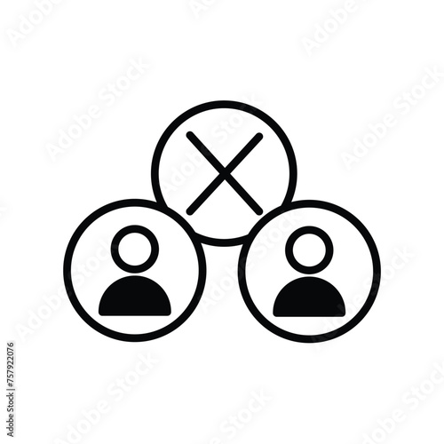 disagree icon with white background vector stock illustration