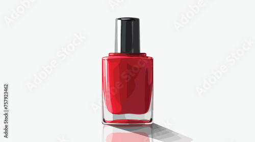 Red nail polish bottle. vector illustration flat vector