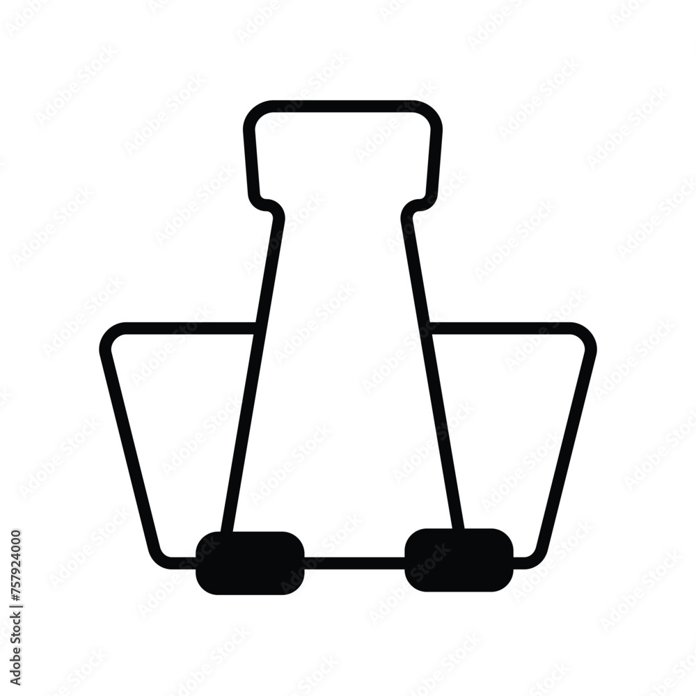 binder clip icon with white background vector stock illustration binder clip icon with white background vector stock illustration