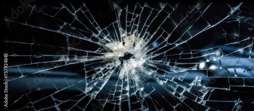 portrait of broken glass, cracked glass