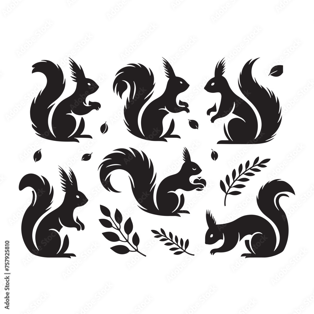 Squirrel Vector Silhouette: A Dynamic Silhouette Capturing the Agile Essence of the Squirrel in Vector Form. Squirrel black illustration. Squirrel Vector Silhouette: A Dynamic Silhouette Capturing the Agile Essence of the Squirrel in Vector Form. Squirrel black illustration.