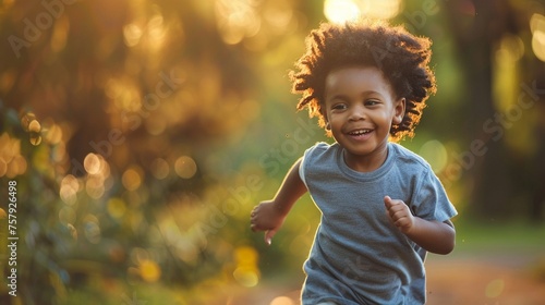 A young child running and playing embodying vibrant health.