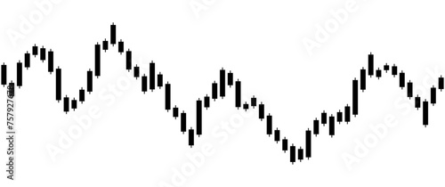 Stock trade chart. Trading graph top view seamless pattern. Repeating black flatlay candle forex market isolated on white background. Repeated flat lay closeup candlestick finance. Vector illustration