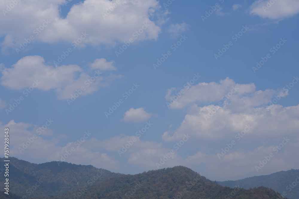 sunny day with clear blue sky and white cloud feel fresh and bright sunny day with clear blue sky and white cloud feel fresh and bright