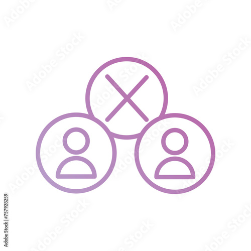 disagree icon with white background vector stock illustration