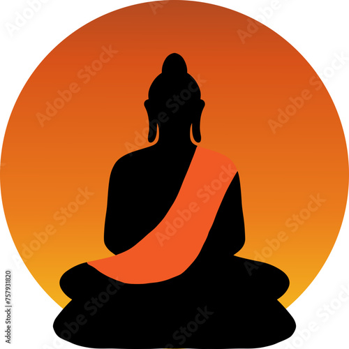 Buddha lotus meditation illustration