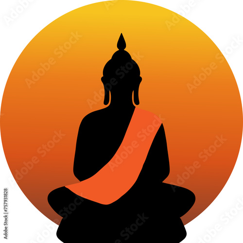 Buddha lotus meditation illustration