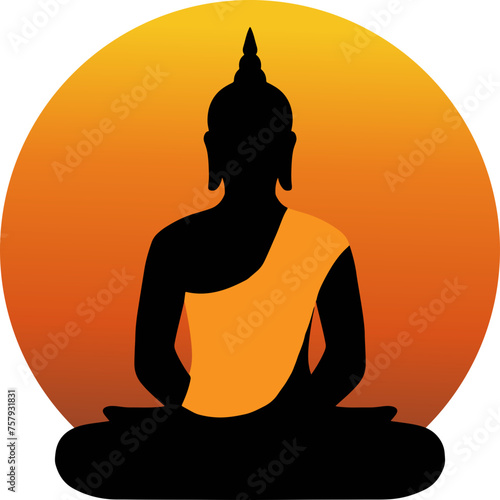 Buddha lotus meditation illustration