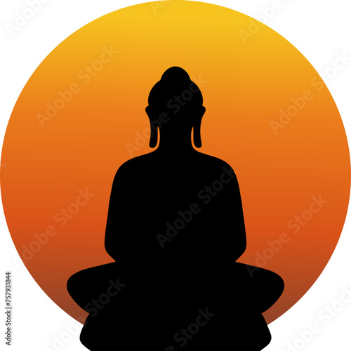 Buddha lotus meditation illustration